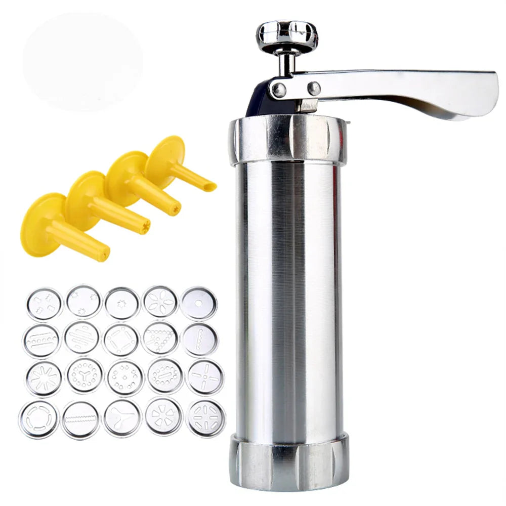 Presse À Biscuits En Acier Inoxydable Avec Embouts Pour Des Biscuits Et Pâtisseries Créatifs