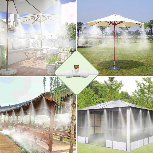 Misting System Pour La Terrasse Et Le Jardin - Kit De Pulvérisation Rafraîchissant Pour Parasol Et Kiosque