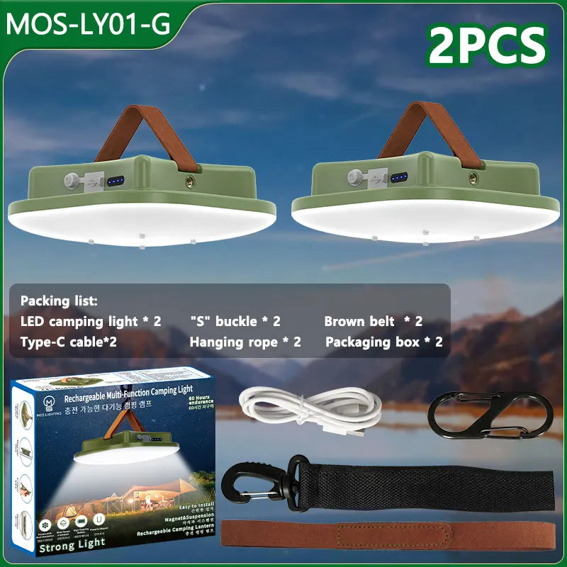 Lampe de Camping Solaire Rechargeable 80w avec Aimant et Fonction Zoom