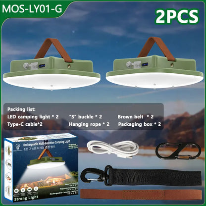 Lampe de Camping Solaire Rechargeable 80w avec Aimant et Fonction Zoom