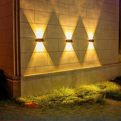 Applique Murale Solaire Led D' Extérieur avec Effet Up & Down - Éclairage Mural Moderne pour Jardin et Terrasse