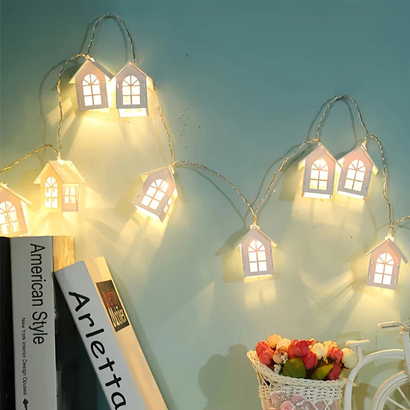 Chaînes Lumineuses LED Avec Mini-maisons - Lumières De Noël Décoratives Pour L' Intérieur