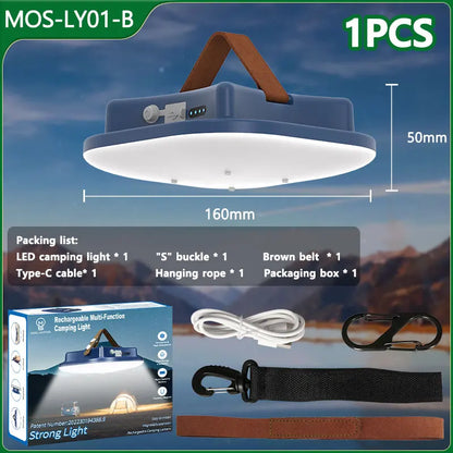 Lampe de Camping Solaire Rechargeable 80w avec Aimant et Fonction Zoom