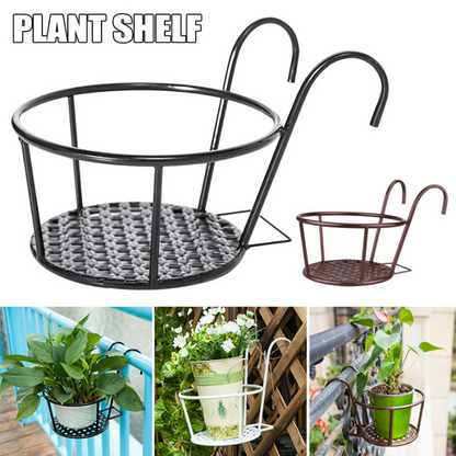 Panier à Plantes Suspendu en Métal - Pot à Plantes de Balcon avec Crochet pour le Jardin et la Terrasse