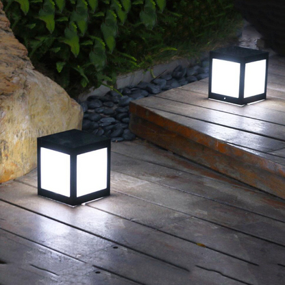 Lanterne Solaire de Jardin à Led au Design Carré - Éclairage Extérieur Décoratif pour les Allées et la Terrasse