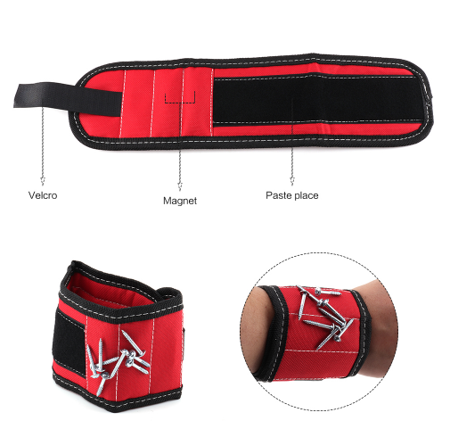 Bracelet Porte-Outils Magnétique Pour Vis Et Clous