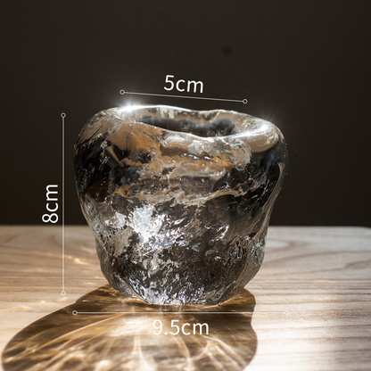Porte-bougies à Réchaud en Verre - Porte-bougies Décoratif en Verre Transparent pour un Éclairage Confortable
