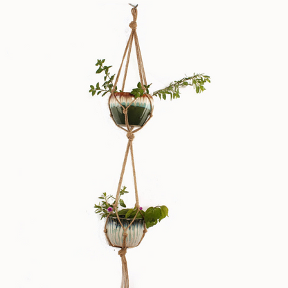 Makramee Suspension De Plantes En Corde De Coton - Suspension Élégante Pour Pots