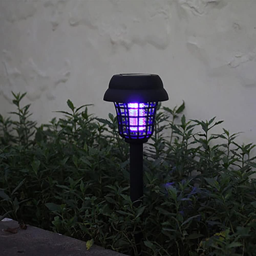 Détructeur D' Insectes Solaire avec Lumière Led - Lampe de Jardin Étanche pour Éloigner les Moustiques