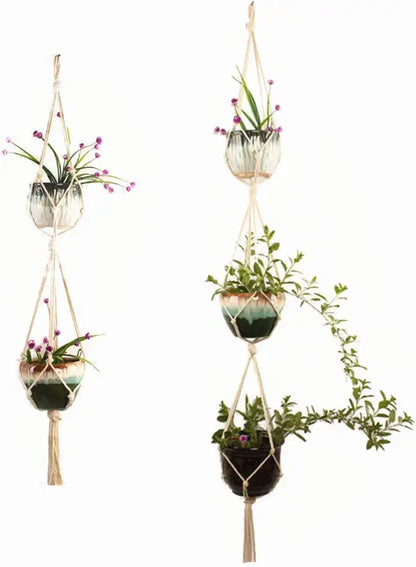 Makramee Suspension De Plantes En Corde De Coton - Suspension Élégante Pour Pots