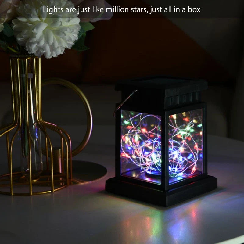Lanterne Solaire à LED avec Lumières Filaires - Lampe de Jardin Décorative pour L' Extérieur et la Terrasse