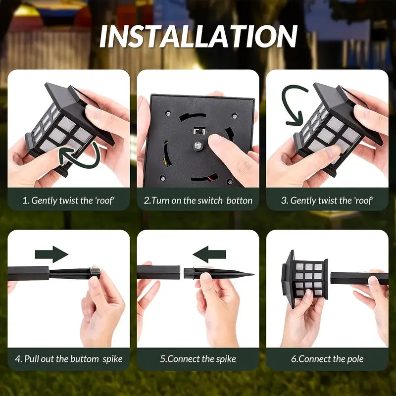 Lampes Solaires de Jardin Style Lanterne - Eclairage D' Allée à Led Étanche pour L' Extérieur