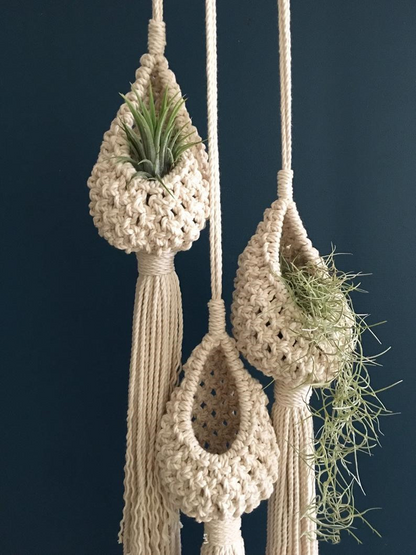 Porte Plantes En Macramé Fait À La Main - Suspension Décorative Pour Plantes De Style Boho