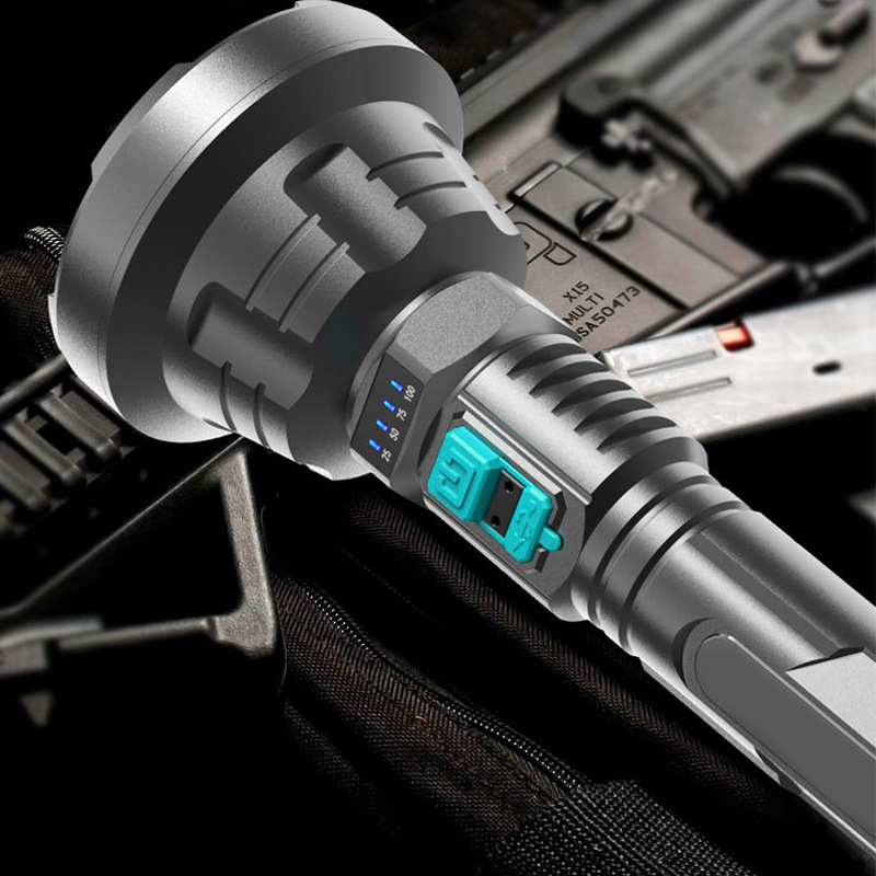Lampe de Poche Led 90000lm - Projecteur de Recherche Tactique avec Charge Usb et Éclairage Super Lumineux