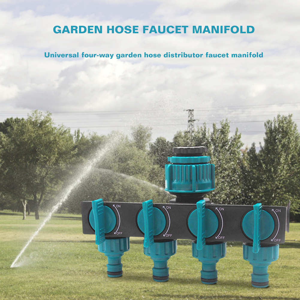Distributeur Universel de Tuyau D' Arrosage à 4 Voies - Distributeur Réglable pour Robinet