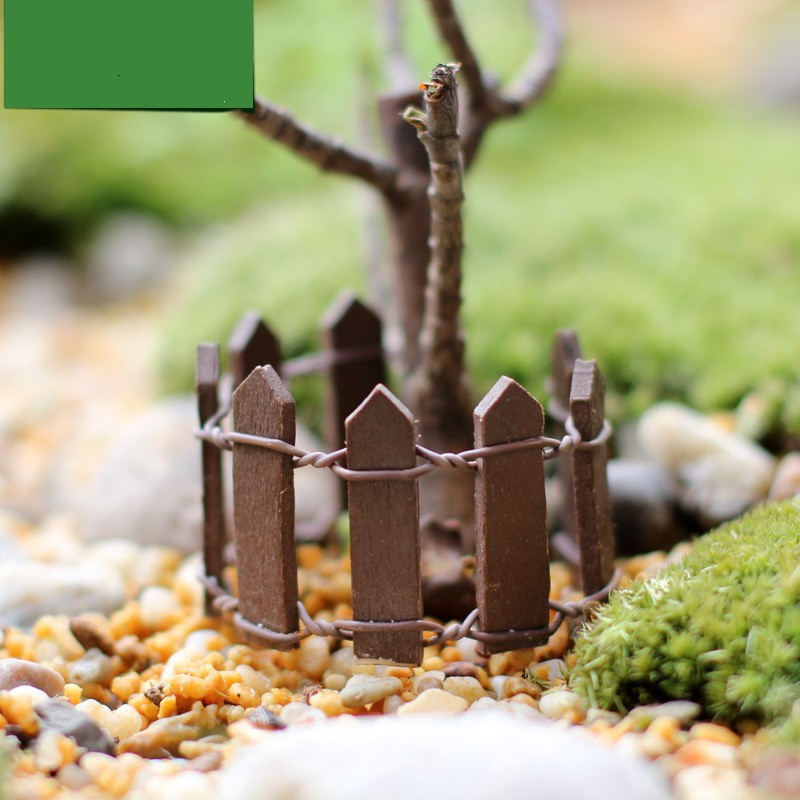 Clôture de Jardin Miniature en Bois - Décoration Colorée pour le Jardin des Fées et le Modélisme