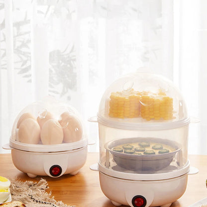 Cuiseur D' Œufs Électrique & Cuiseur Vapeur - Appareil Multifonction Compact pour des Œufs Parfaits et des Aliments Cuits à la Vapeur