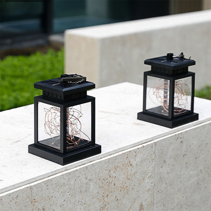 Lanterne Solaire à LED avec Lumières Filaires - Lampe de Jardin Décorative pour L' Extérieur et la Terrasse