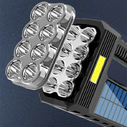 Lampe de Poche Solaire à LED - Projecteur Portatif Étanche et Puissant avec Pile au Lithium