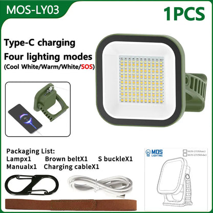 Lampe de Camping Solaire Rechargeable 80w avec Aimant et Fonction Zoom