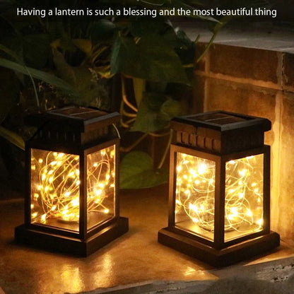 Lanterne Solaire à LED avec Lumières Filaires - Lampe de Jardin Décorative pour L' Extérieur et la Terrasse