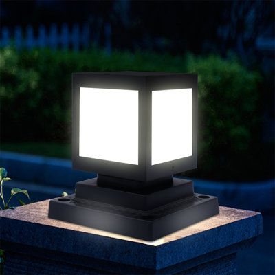 Lanterne Solaire de Jardin à Led au Design Carré - Éclairage Extérieur Décoratif pour les Allées et la Terrasse