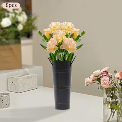 Pot De Fleurs En Fer Rétro Avec Poignées - Pot De Fleurs Décoratif En Métal Pour La Maison