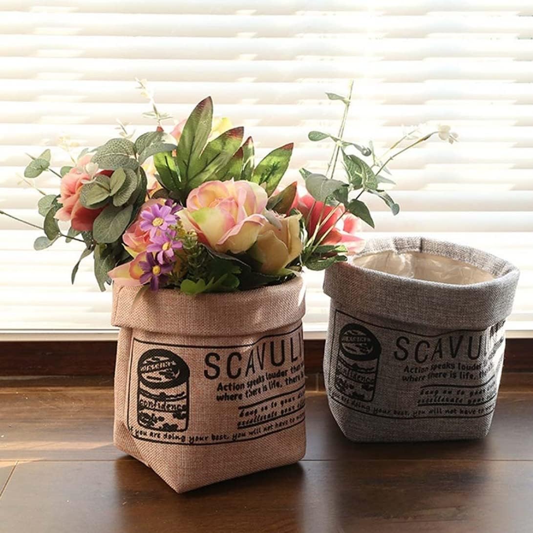 Pot en Tissu Décoratif avec Impression - Pot de Rangement Polyvalent pour les Plantes et la Décoration