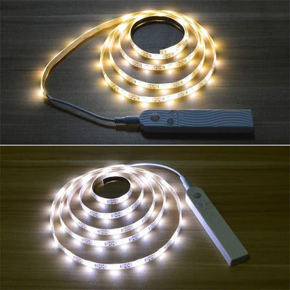 Bande Lumineuse LED avec Télécommande - 2 Mètres de Bande Flexible pour L' Éclairage Décoratif dans les Armoires et les Étagères