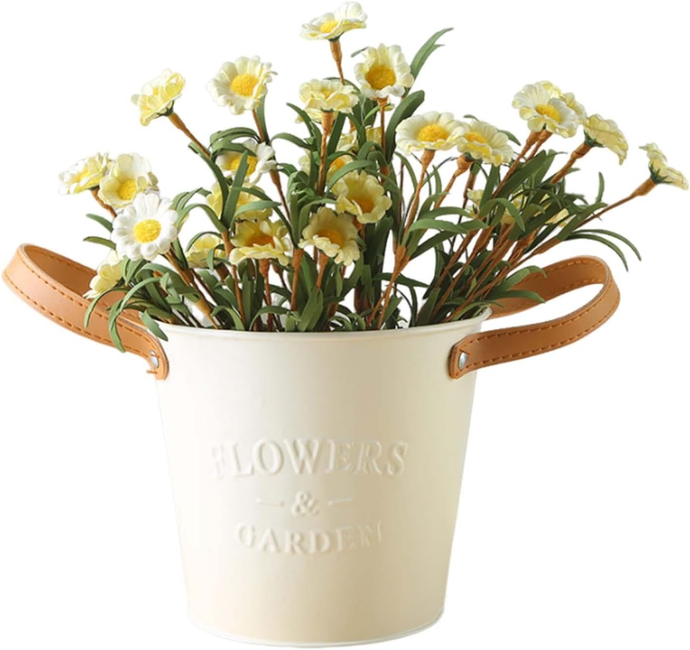 Pots De Plantes Décoratifs Avec Poignées En Cuir - Pots De Fleurs Pour La Maison Et Le Jardin