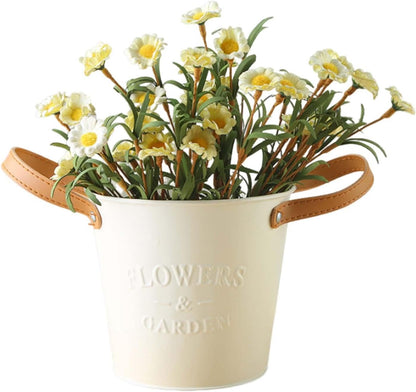 Pots De Plantes Décoratifs Avec Poignées En Cuir - Pots De Fleurs Pour La Maison Et Le Jardin