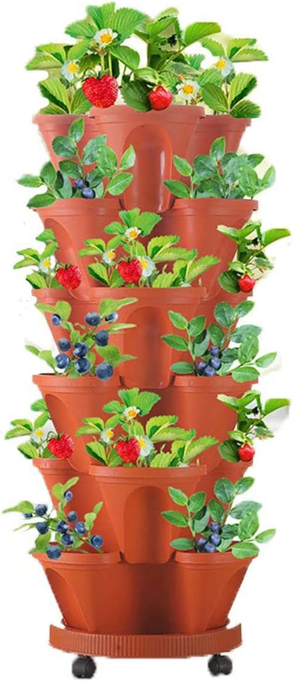 Tour De Plantation Verticale À 6 Couches - Système De Fleurissement Tridimensionnel Pour Le Jardin