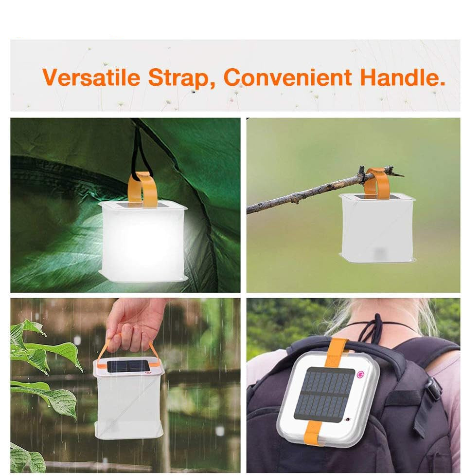 Lanterne Solaire à LED - Lampe de Camping Portable et Pliable Fonctionnant à L' Énergie Solaire pour les Activités de Plein Air