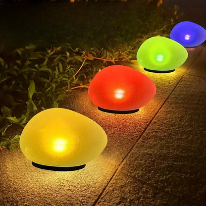 Pierres de Jardin Lumineuses avec Changement de Couleur - Lampes à Led Décoratives en Pierre pour L' Extérieur et le Jardin