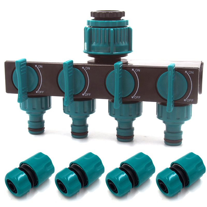 Distributeur Universel de Tuyau D' Arrosage à 4 Voies - Distributeur Réglable pour Robinet