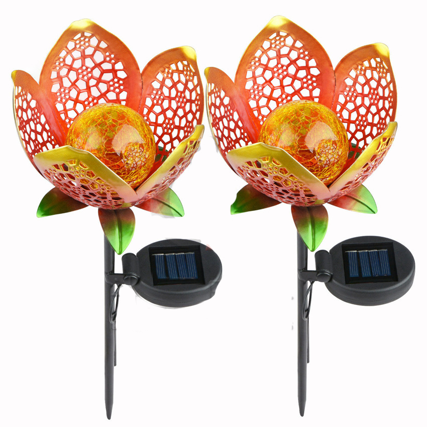 Lampe Solaire de Jardin Fleur de Lotus - Éclairage Extérieur Décoratif à Led pour le Jardin et la Cour