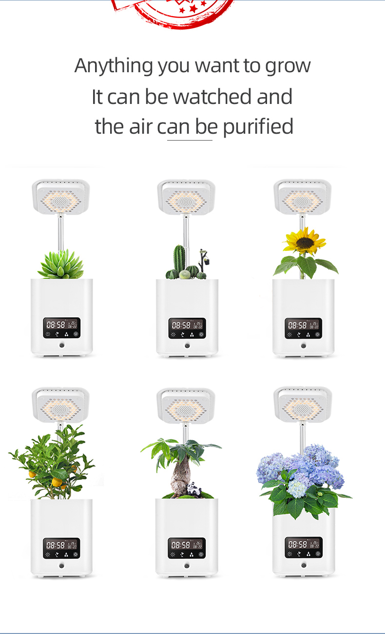 Pot de Culture Hydroponique Intelligent Multifonctionnel avec Calendrier , Diffuseur et Lampe de Bureau