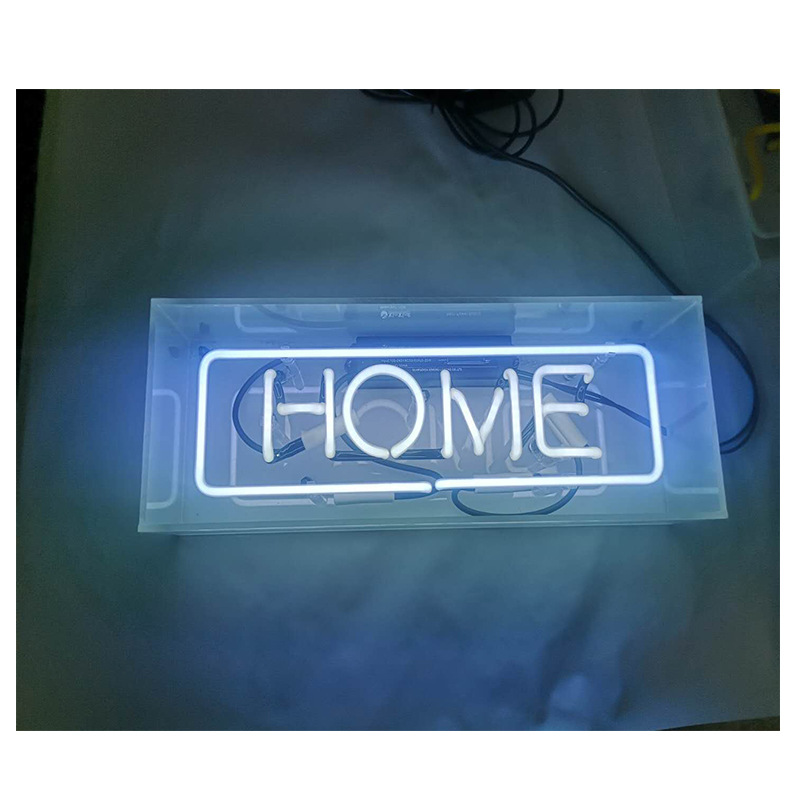Bouclier Néon En Verre Acrylique - Boîte À Lumière LED Pour Le Salon Et La Chambre À Coucher , Lampe De Table Décorative