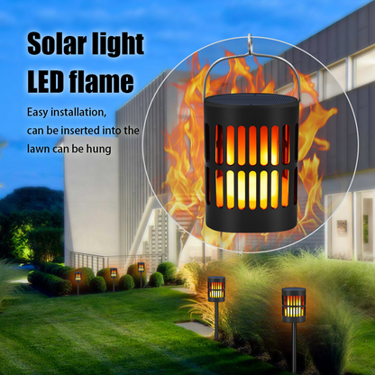 Lanterne Solaire à Flammes LED - Éclairage Extérieur Décoratif pour Jardin et Terrasse avec Possibilité de Suspension