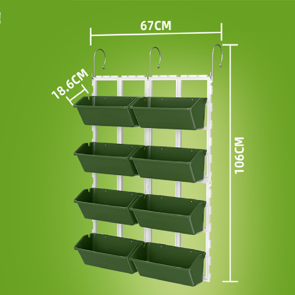 Réservoir à Plantes Vertical avec 8 Poches - Étagère à Plantes Murale pour le Balcon et le Jardin