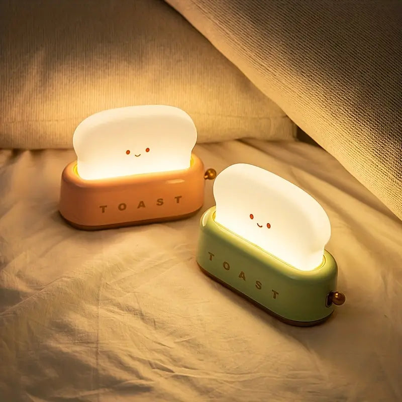 Lampe de Chevet Ombragée - Kawaii Toast Lampe Led pour un Éclairage Confortable