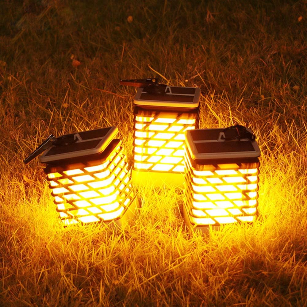 Lanterne de Jardin Solaire à Led avec Design de Rainures - Éclairage Extérieur Décoratif pour le Jardin