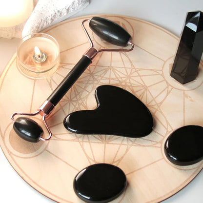 Instant Glow Gua Sha & Jade Roller Set | pour une Peau Éclatante et une Détente Naturelle