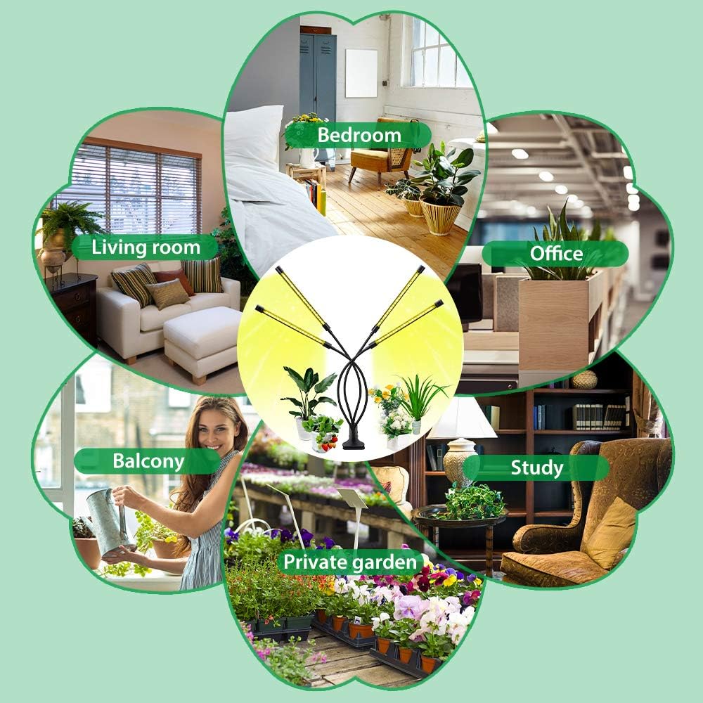 Lumière De Croissance Des Plantes Avec 4 Bras Flexibles Et Fonction De Gradation Pour Les Jardins D' Intérieur
