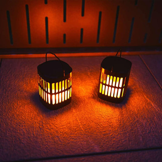 Lanterne Solaire à Flammes LED - Éclairage Extérieur Décoratif pour Jardin et Terrasse avec Possibilité de Suspension