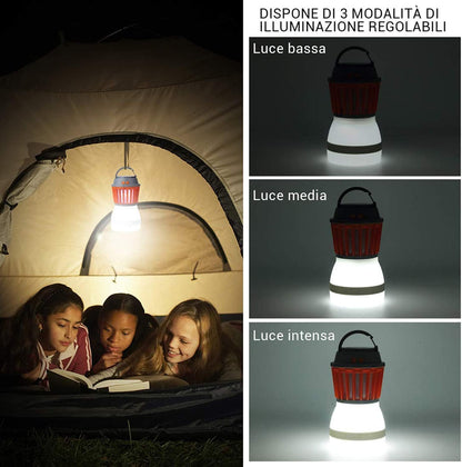 Lampe Solaire LED Anti-moustiques avec Lanterne Intégrée - Protection Efficace contre les Insectes et Éclairage pour le Jardin et le Camping