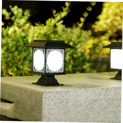 Lampe Solaire à LED pour le Jardin - Grande Lampe Carrée à Lumière Chaude et Double Usage