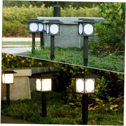 Lampe Solaire à LED pour le Jardin - Grande Lampe Carrée à Lumière Chaude et Double Usage