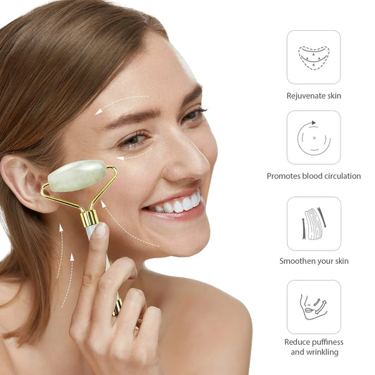 Instant Glow Gua Sha & Jade Roller Set | pour une Peau Éclatante et une Détente Naturelle