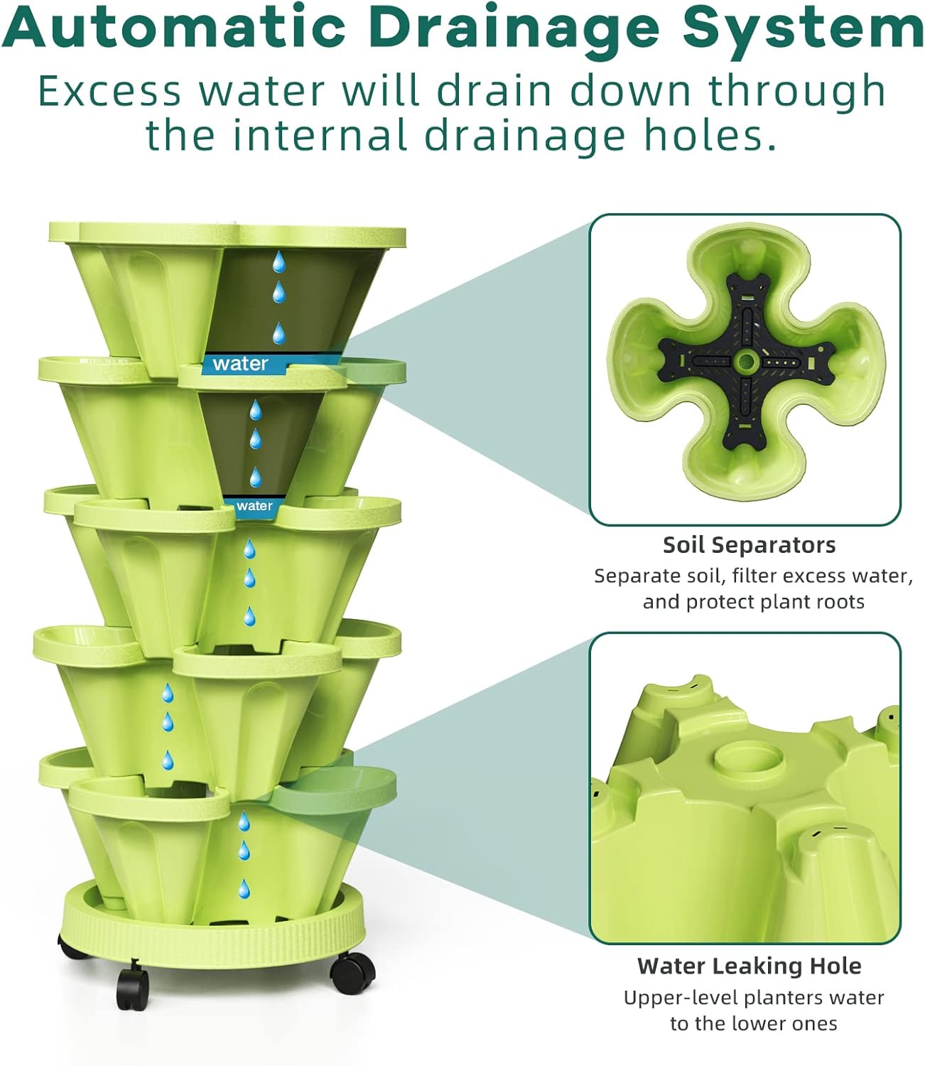 Tour De Plantation Verticale À 6 Couches - Système De Fleurissement Tridimensionnel Pour Le Jardin